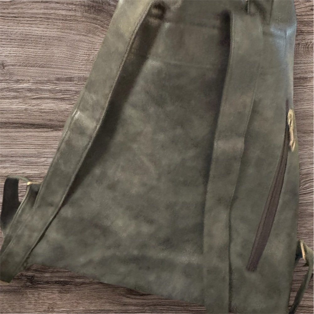 Gray Leather Backpack – Women’s Stylish Everyday Bag with Multiple Pockets - Picture 2 of 2